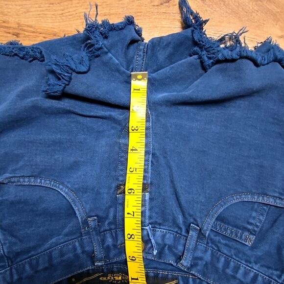 Vintage Marithe Francois Girbaud Denim Shorts Frayed Hem Blue 90s Womens 29 - Picture 6 of 10